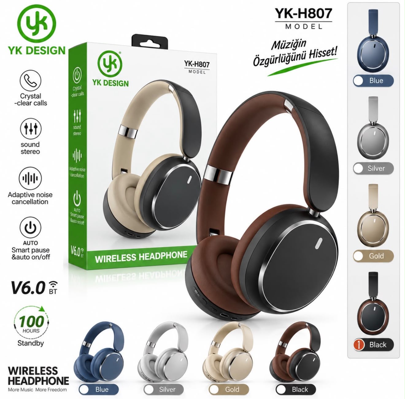 KAFA ÜSTÜ BLUETOOTH KULAKLIK